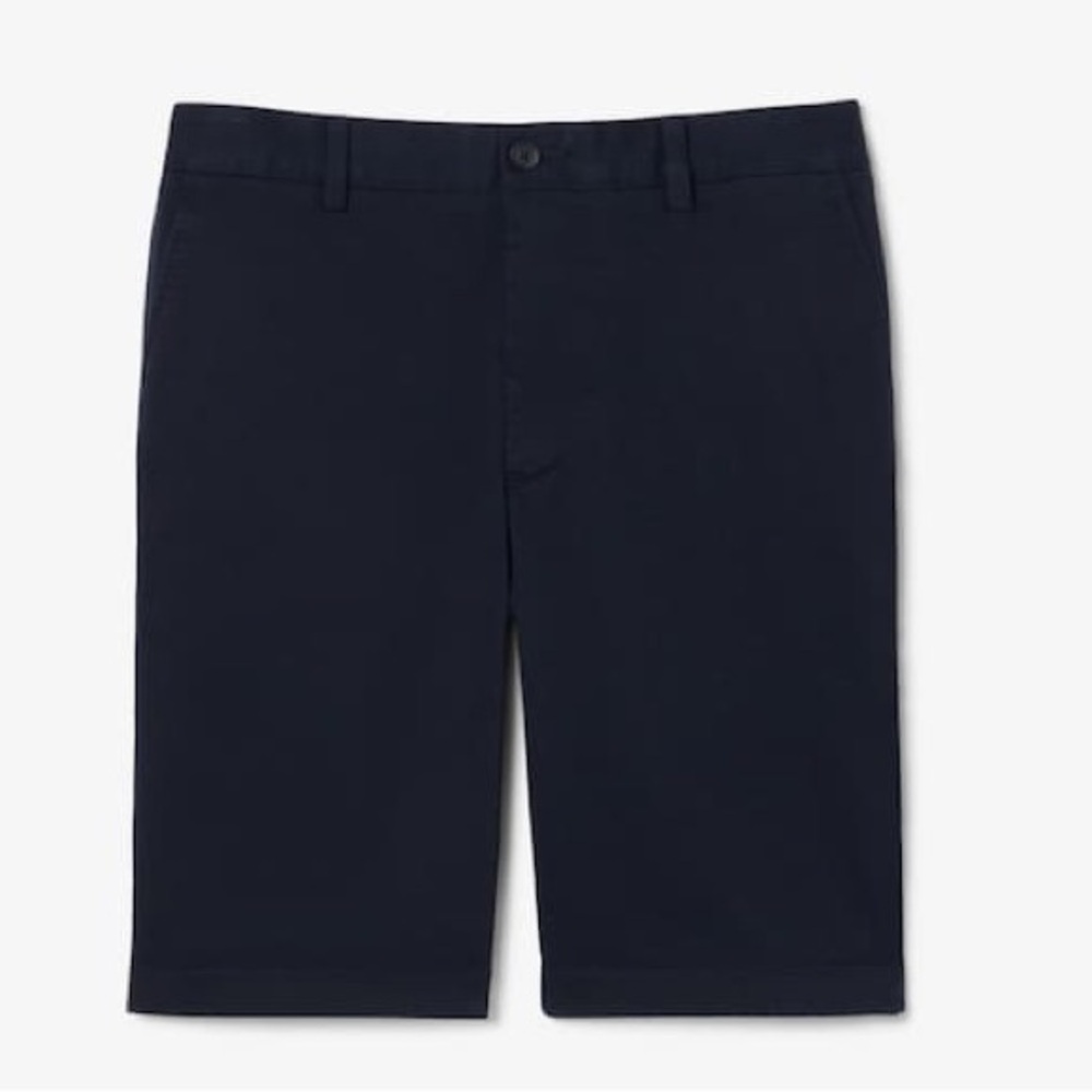 Lacoste Navy Blue Flat Front Stretch Chino Shorts Men’s size 30